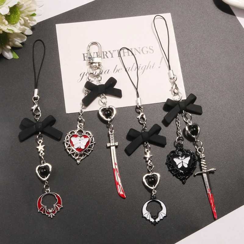 Stylish Gothic Keychain Pendant Fashionable Phone Lanyard Unique Phone Pendant Phone Charm Versatile Phone StrapsXJ250319