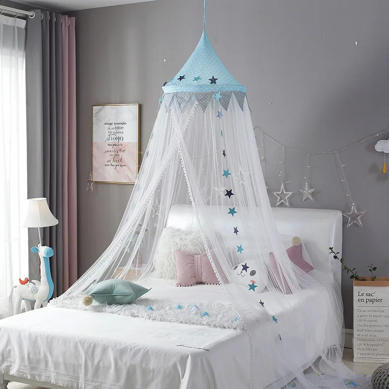 Baby Room Mosquito Net Kid Bed Curtain Canopy Round Crib Netting Tent Baldachin Decoration Girls Bedroom Accessories 250312