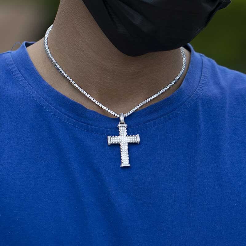 Hiphop 925 Silver Real D Color VVS1 Moissanite Cross Pendant for Men Miami Iced Out Moissanite Diamond Pendant Pass Tester