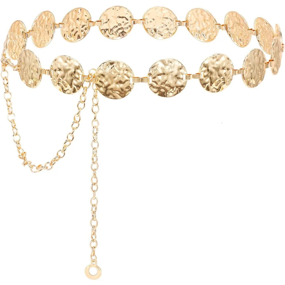Metal GoldSilver Chain Belt for Women Dress Jeans Moon Sun Waist Chain Rhinestone Adjustable for Plus Size 250320