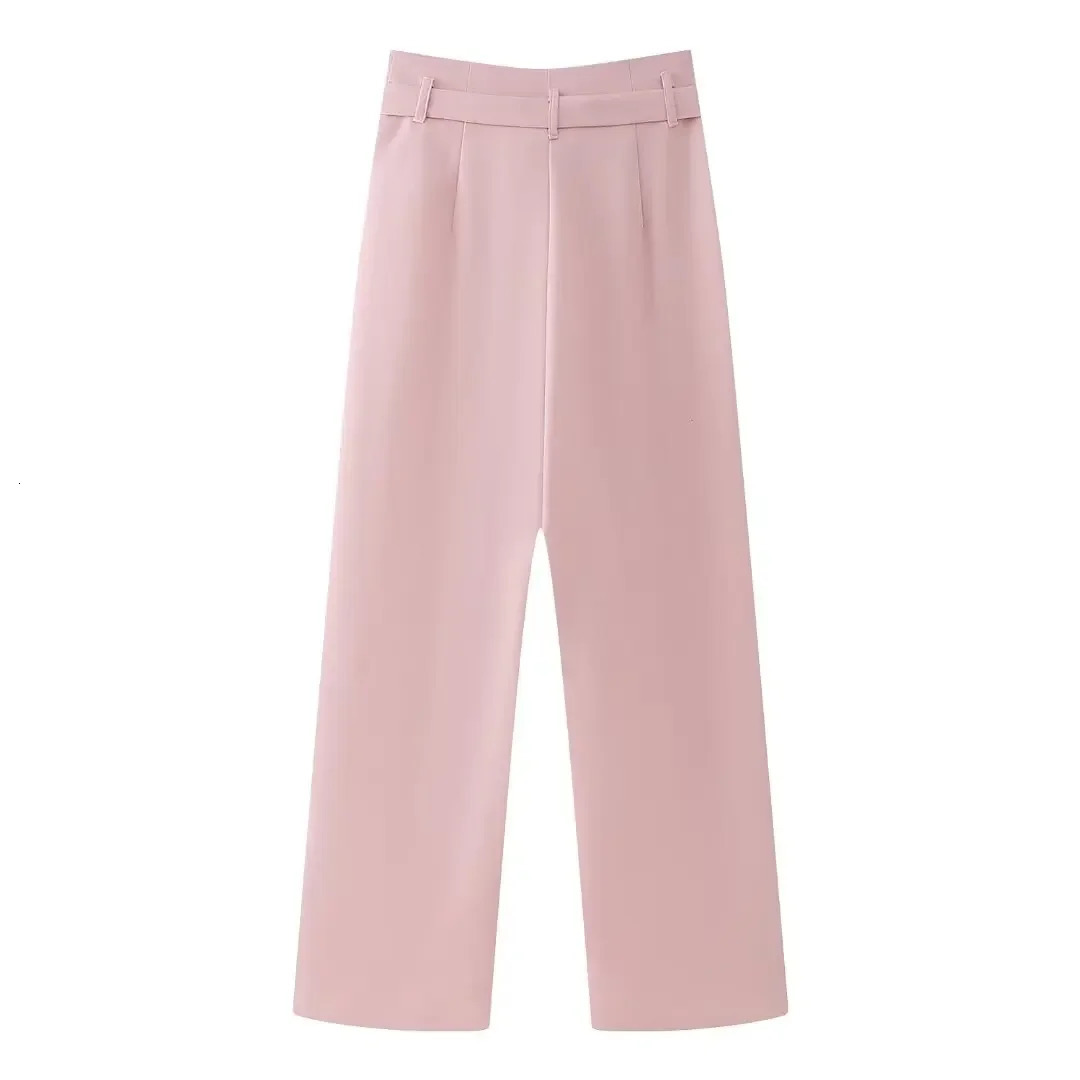 Spring Elegant Womens Pink Y2K Short Jacket Metal Flower Button Long Sleeve Set Collar Top 250314