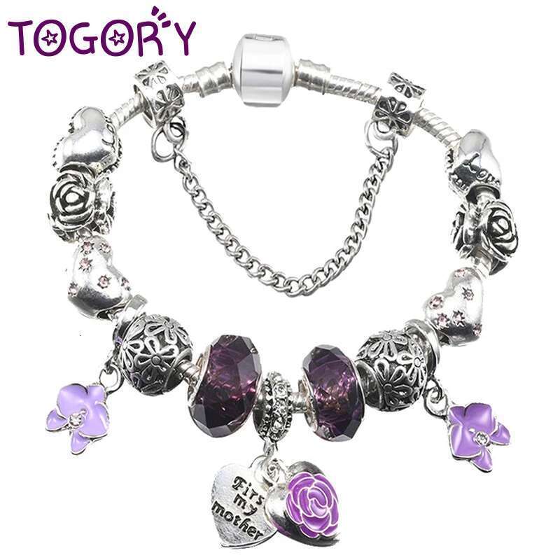 CLASSIC STYLE Charm Bracelets For Women With Heart Beads DIY Brand Bracelets Bangles Mother's Day Jewelry Gift Wholesale