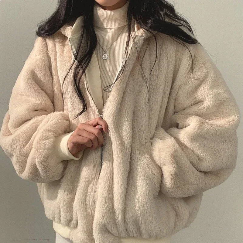 2024 Autumn Thicken Parka Casual Hooded Jacket Winter Comfortable DoubleLayer Korean Style Simple Solid Warm Cute Coats 250319