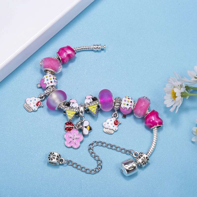Bees Butterfly Pendant Charm Bracelets Fits DIY Ice Cream Beads Bracelet Bangles For Women Men Kids Bijoux Pulseras Jewelry Gift