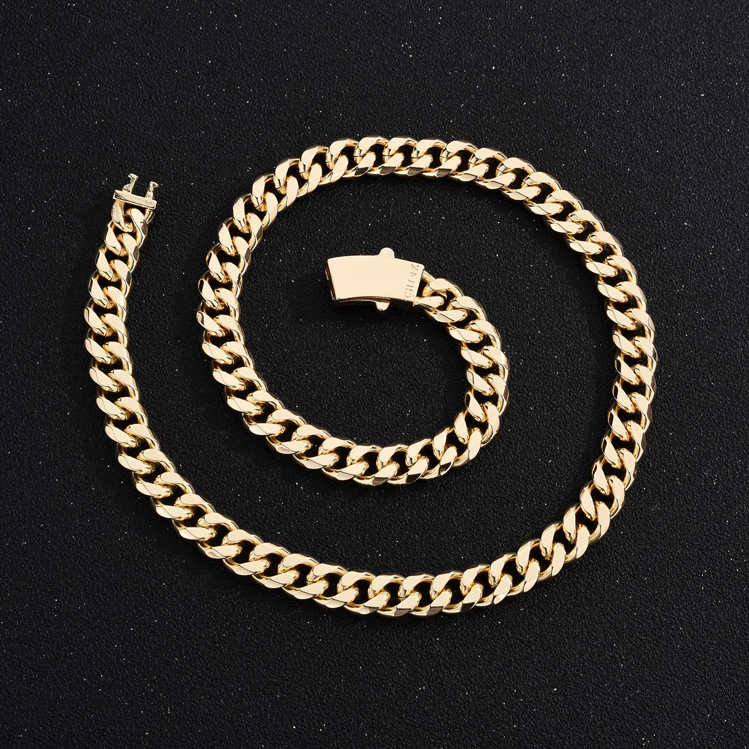 VCT Monaco Long Lock Rectangular Zircon Set Cuban Necklace Ice Crystal Small Crystal Zircon Chain Hip Hop Rock Jewelry 250318