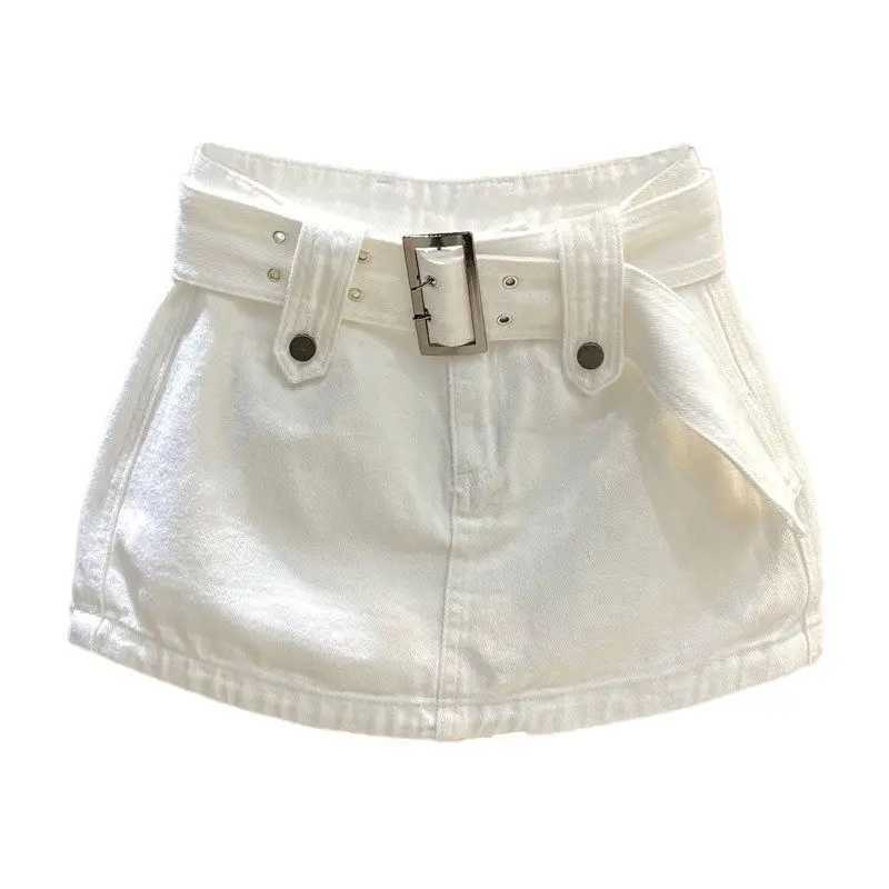 2015 Summer New Korean Womens White Denim Dress High Waist Sweet Cool Slim Hips BodyXJ250320