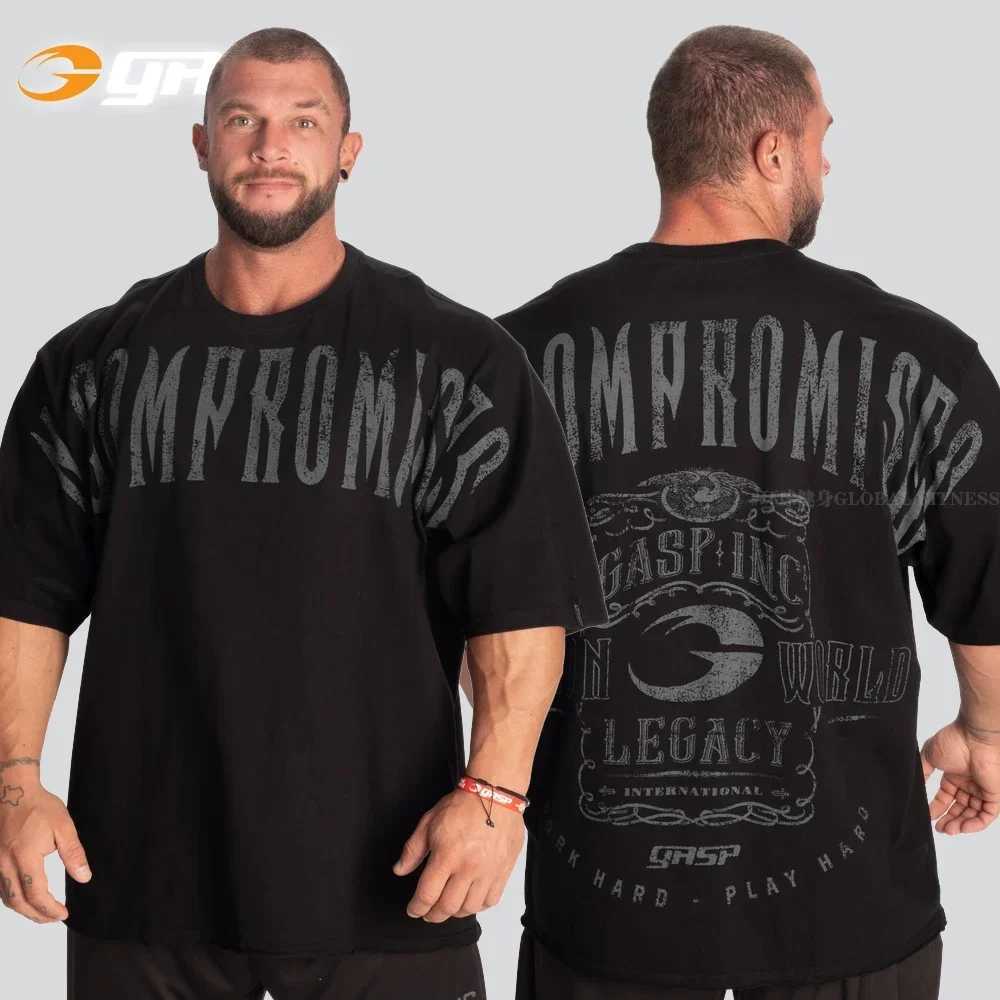 GASP NC iron tee GAISE Pu iron will be wide pure cotton printed thick sports short sleeved men and womenT250319