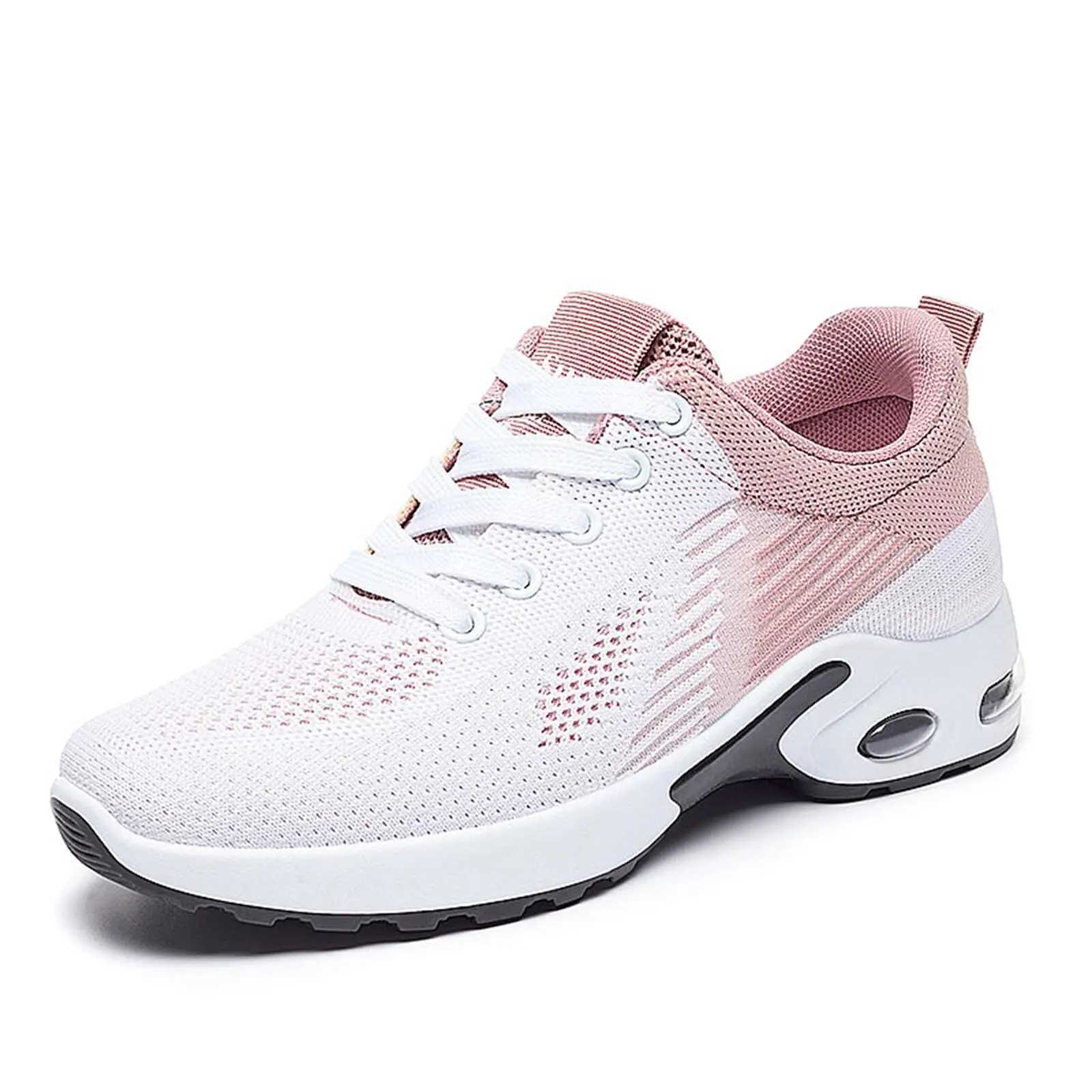 Breathable lace running shoes air cushioned sports shoes with lightweight mesh outdoor sports training shoes Y250320