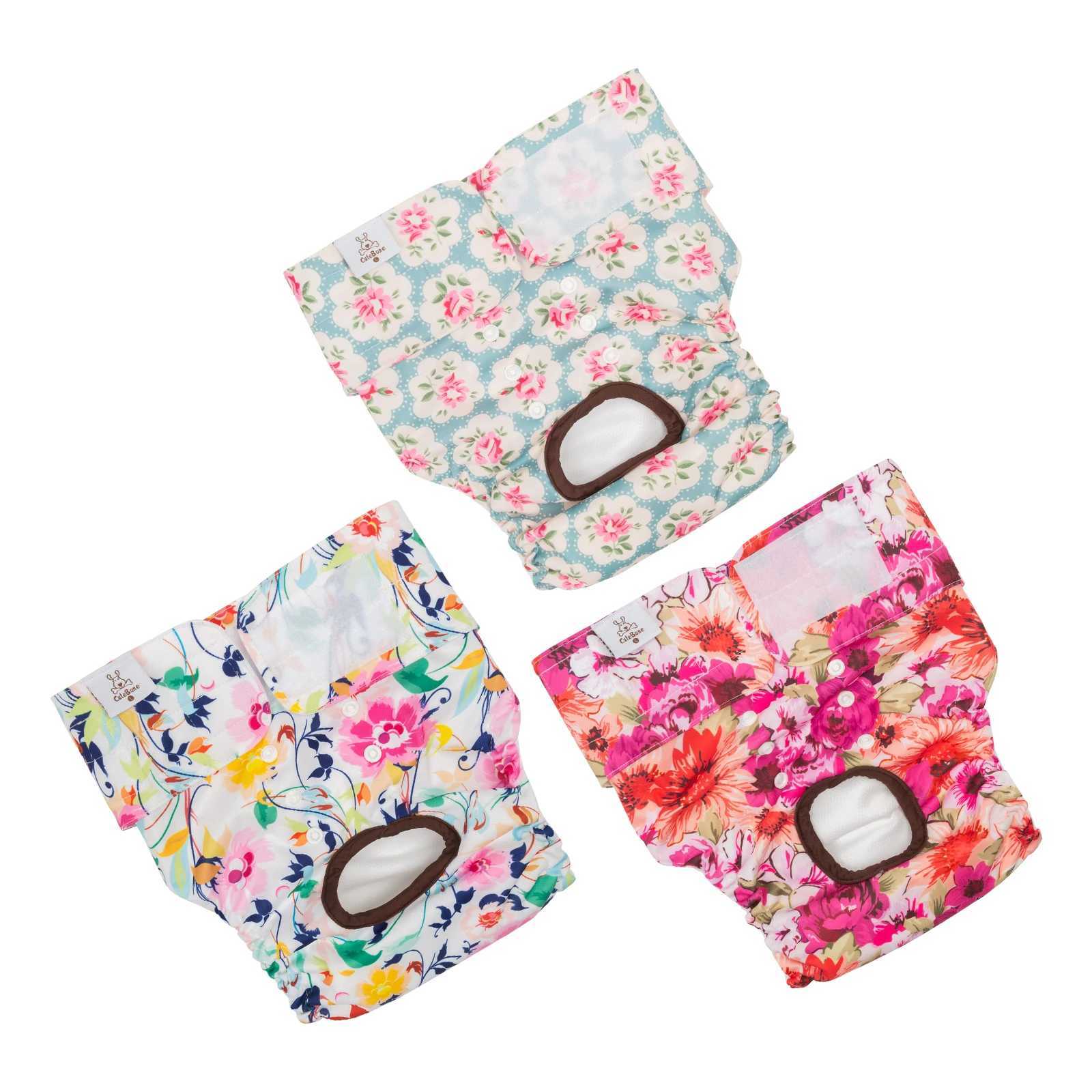 (3pcs per pack) CuteBone Female Dog Diapers Reusable Doggie Period Diapers Washable Dog Nappy Female for Heat Cycle Y250320