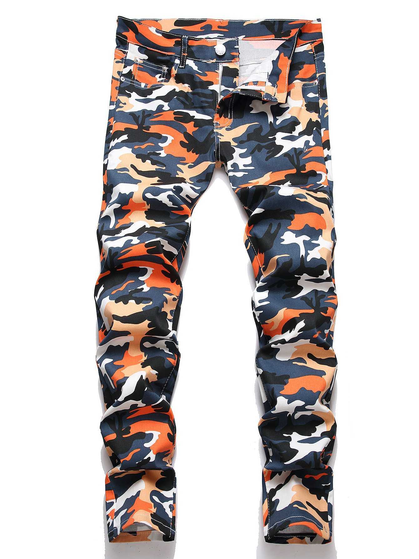 Men's Jeans Color Wear Out Men's Jeans Trendy Micro Elastic Small Straight Slim Youth Fashion Men's Pants Jeans 2025 Y250320