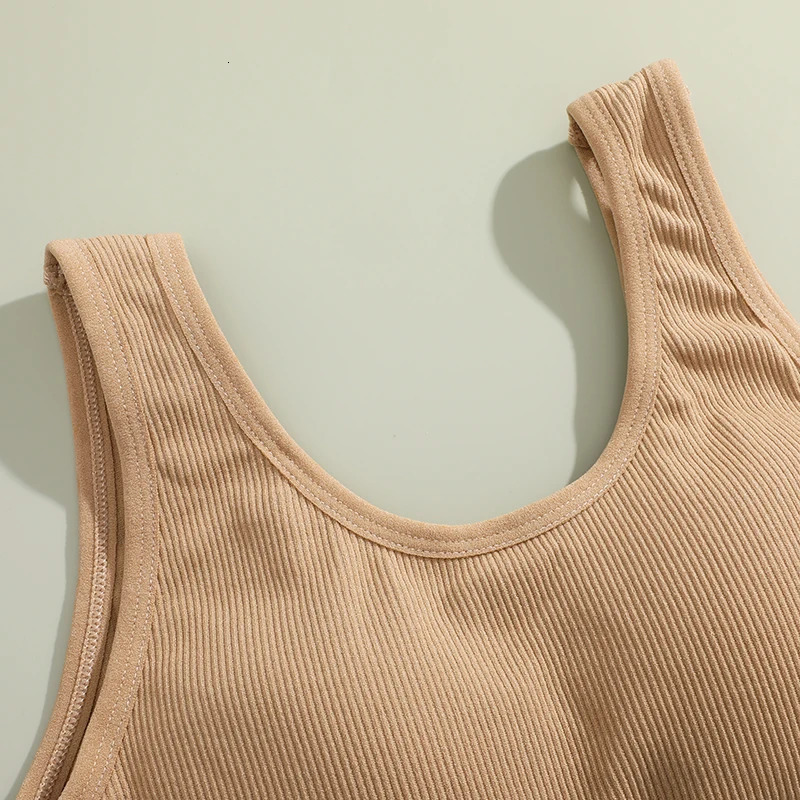 3PCS Seamless Top Bras Womens Wireless Comfortable Sleeveless Vest Padded Sleepwear U Neck Sexy Lingerie Solid Camisole Onesize 250320