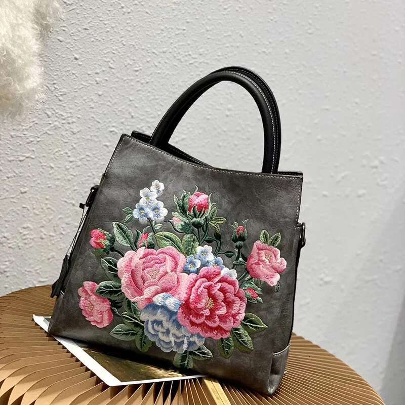 MOTAORA 2025 New Chinese Style Embroidered Women's Handbag PU Leather Shoulder Bag Emed Crossbody Purse For Ladies