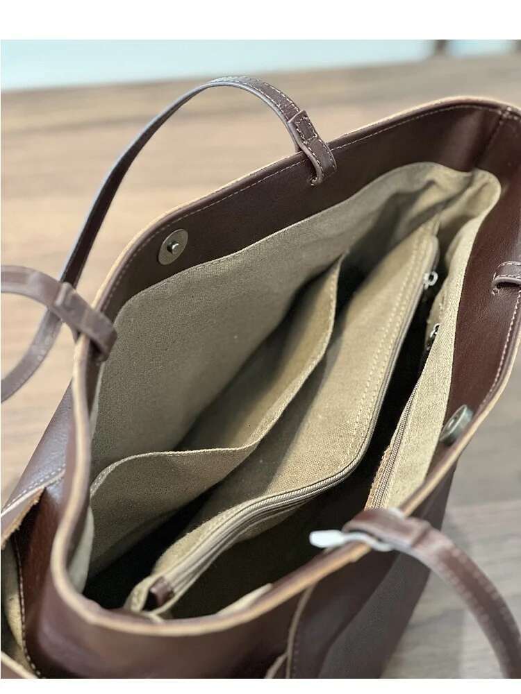 Woman Handbags Vegetable Tanned Cowhide Leather Tote For Women 2024 New High Quality Ladies Shoulder Practical Commuter Bag