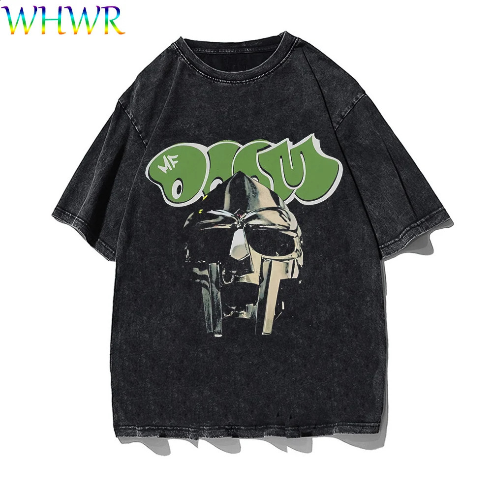 Gothic Cotton T-shirts Oversize Vintage T Shirt Casual Skeleton Ptint Tshirt Men Washed Short-sleeved Tee Streetwear Y2k Tshirts 250317