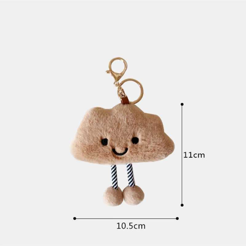 Cute plush white cloud pendant keychain girl bag accessories Kawaii pendant doll couple keychainXJ250319