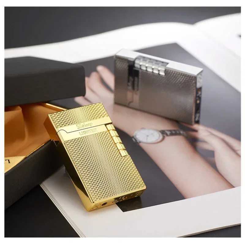 Butane Inflation Gas Torch Lighter Stylish Cigarette Smoking Accessories Grinding Wheel Flint Flame Lighters Cool Gifts For MenC250319