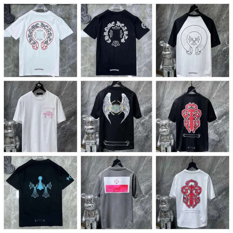hot Chromely Mens Summer Printed Fashion Designer Man Chrome T Shirts Cotton Casual Tees Short Sleeve Hip Hop Streetwear Tshirts Chrome shirt