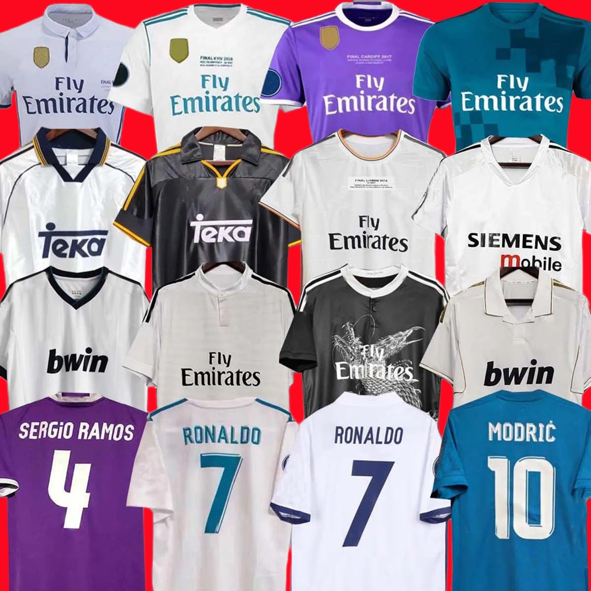 Real 15 MadridS Ronaldo KAKA Soccer Jerseys GUTI 13 14 15 16 17 18 ZIDANE RAUL 94 95 96 97 98 99 00 01 02 03 04 05 06 VINI JR CARLOS SEEDORF SERGIO RAMOS BALE MODRIC FIGO ALONSO