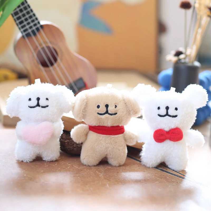 Soft Animal Plush Maltese Dog Keyring Cute Stuffed Doll Cartoon Puppy Backpack Car Keychain Bag Pendant Birthday GiftXJ250319