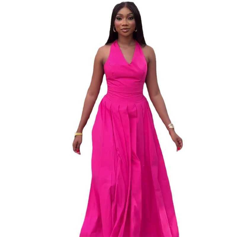 Women's High Waist Big Swing Dress, Tank Top, Long Dress, Female 250315