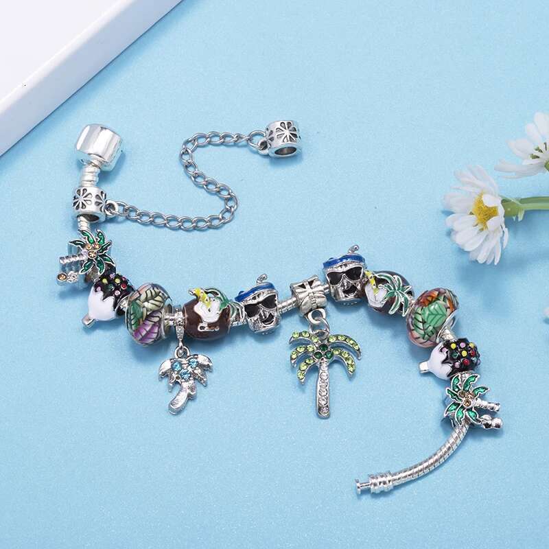 Summer Hot Sale Charm Bracelets Fits DIY Brand Bracelet Bangles For Women Men Kids Bijoux Pulseras Beach Vacation Jewelry Gift