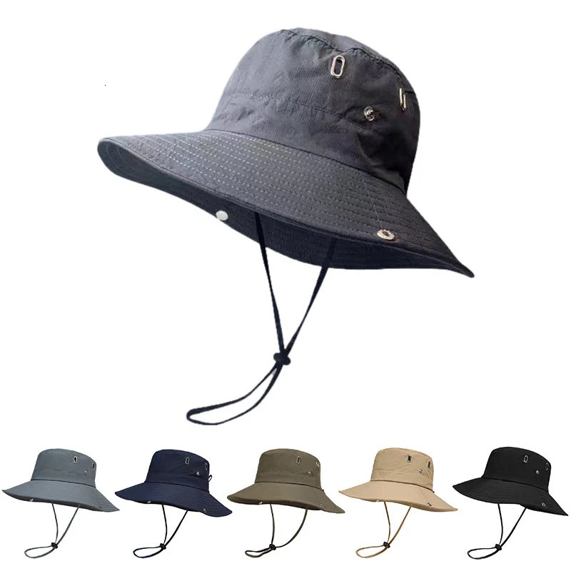 Sun Protection Fishing Hat Summer Breathable Mesh Camping Hiking Caps Anti-UV Sun Hat Mountaineering Caps Mens Panama Hat 250320