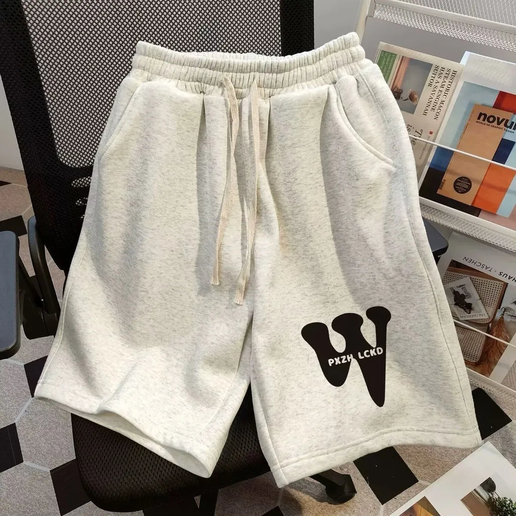 M8XL mens oversized shorts simple fashion casual sports loose elastic waist drawstring 250319