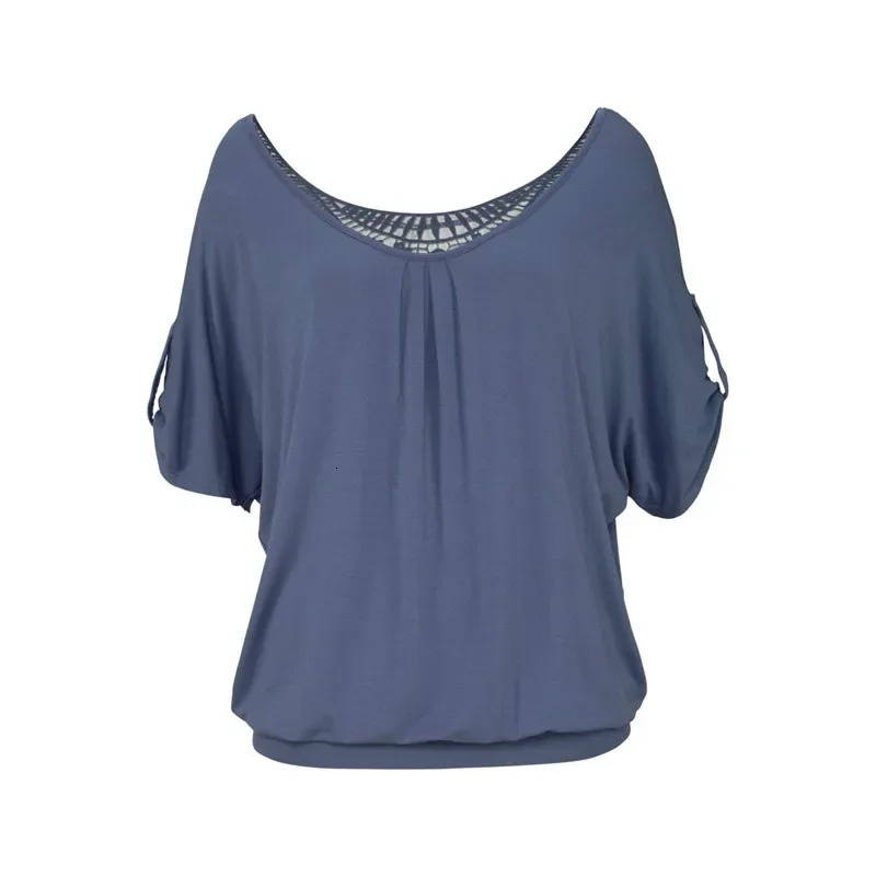 Fashion Tshirt womens summer casual top Harajuku Camiseta Mujer black solid retro lace Blusas 250314