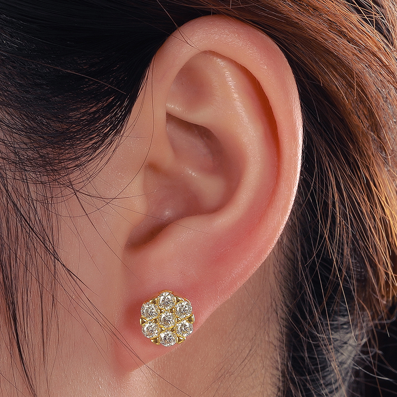 TUHE Unisex Fine Jewelry VVS1 Moissanite Women Earrings For Men Hip Hop Jewelry Gifts
