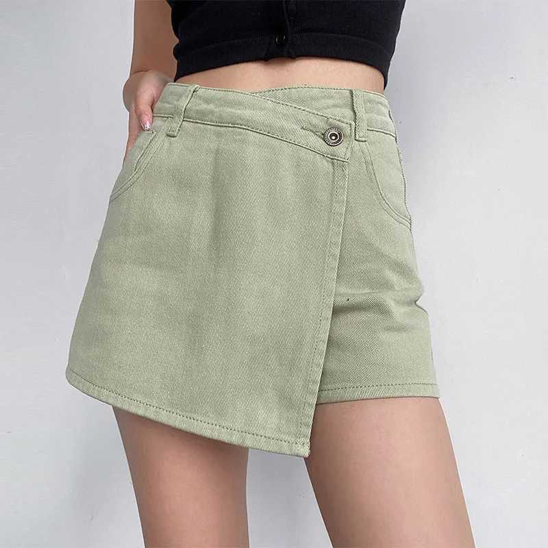 Irregular Denim Skirt for Women Slim High-waisted A-line Jeans Skirt Shorts Fashion Vintage Streetwear Y2k Clothing FeXJ250320