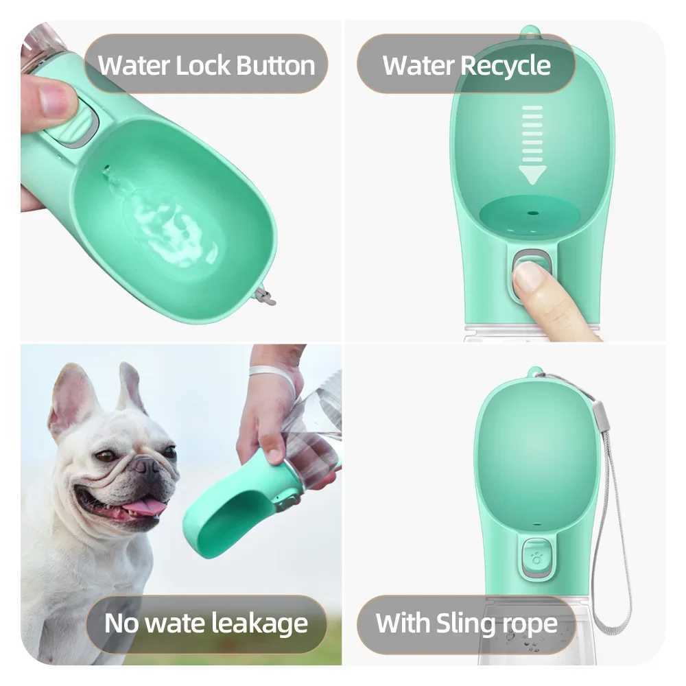 OUZEY Travel Portable Dog Water Bottle Outdoor Foldable Walking Drinking Bowls For Small Large Dogs Puppy Cat Water Bowl Y250319