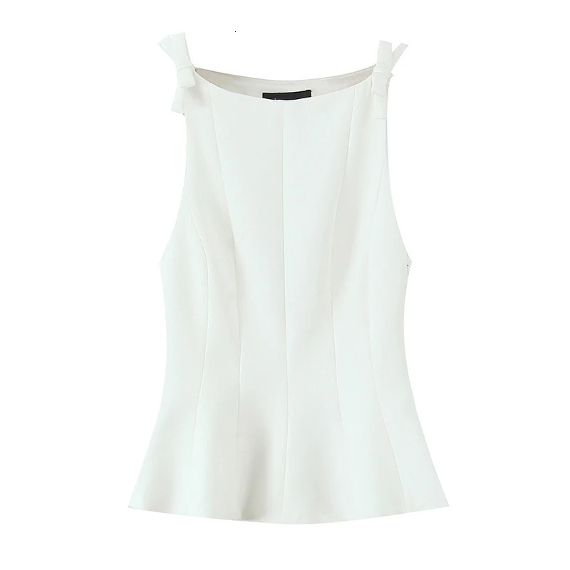 Willshela Women Fashion Solid Pleated Side Zipper Camisole Vintage Thin Straps O-Neck Sleeveless Female Chic Lady Tops 250320