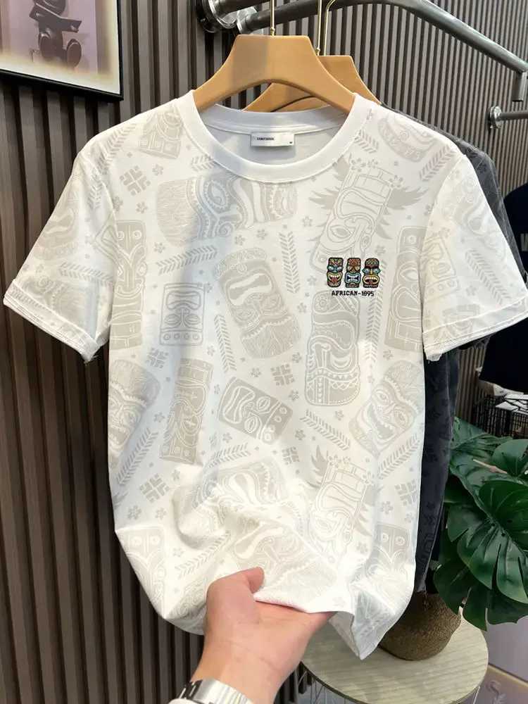 Mens T-shirt stuttering anime top rock embroidery mens T-shirt pattern ordinary K-pop cheap clothing and young sales XlT250319