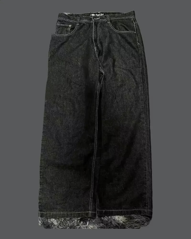 American Fashion Hip Hop Letter Embroidery Loose Jeans Women Street Y2K Casual Oversized Wide-leg Pants Unisex Mopping Jeans 250319
