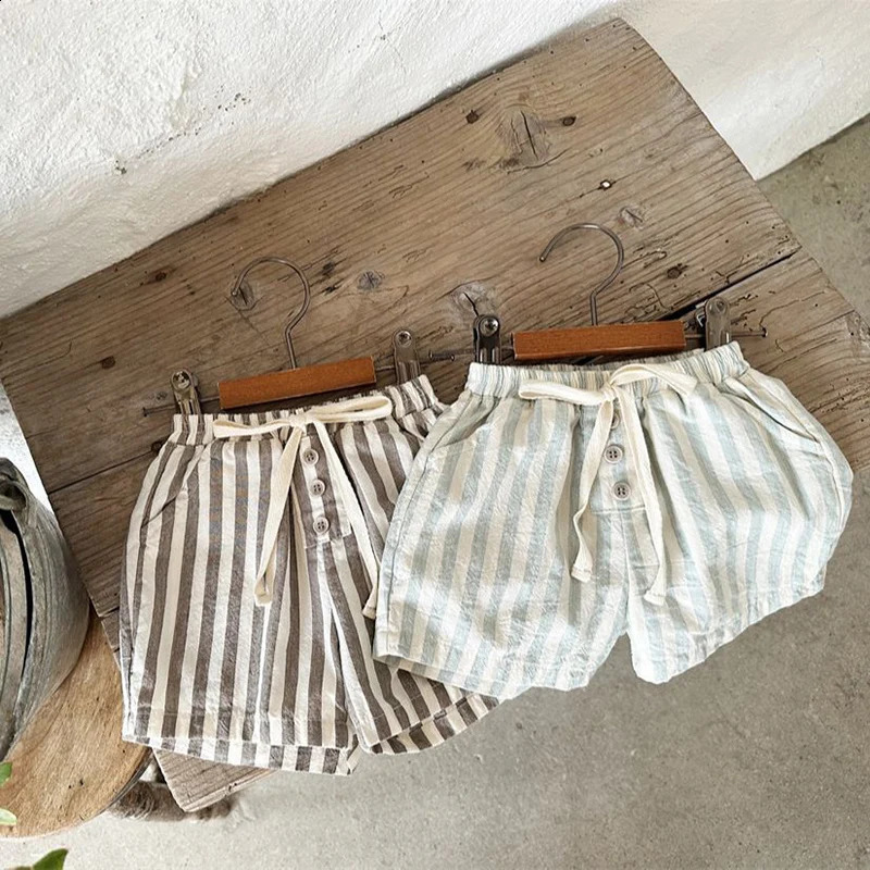 Milancel Summer Kids Shorts Children Cute Stripe Trousers Boys Outwear Pants 250312
