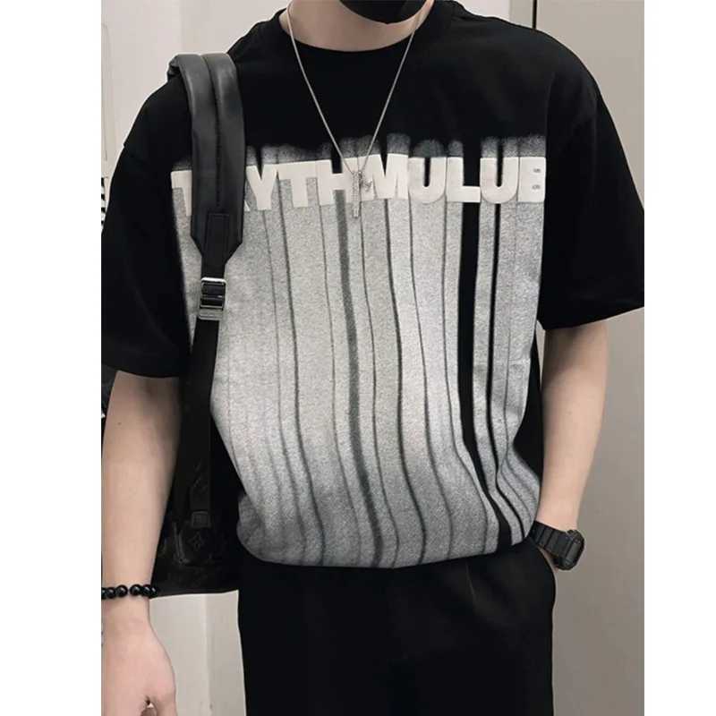 Mens Summer New O-neck Printing Loose T Shirts Short Sleeve All-match Youth Street Casual Tops Fashion Vintage Mens ClothingT250319