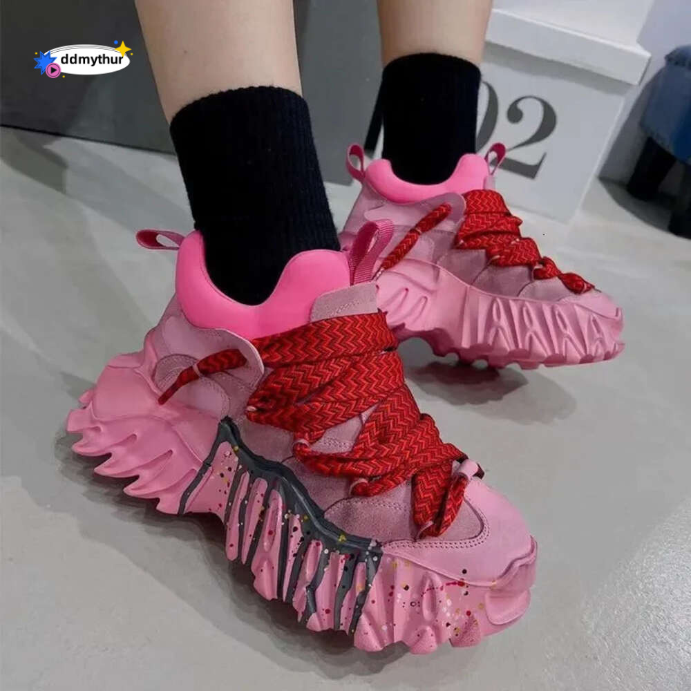 2024Autumn Platform Mesh Women Breathable Tennis Female Vulcanized Spring Chunky Sneakers Sports Dad Shoes Woman ddmythur