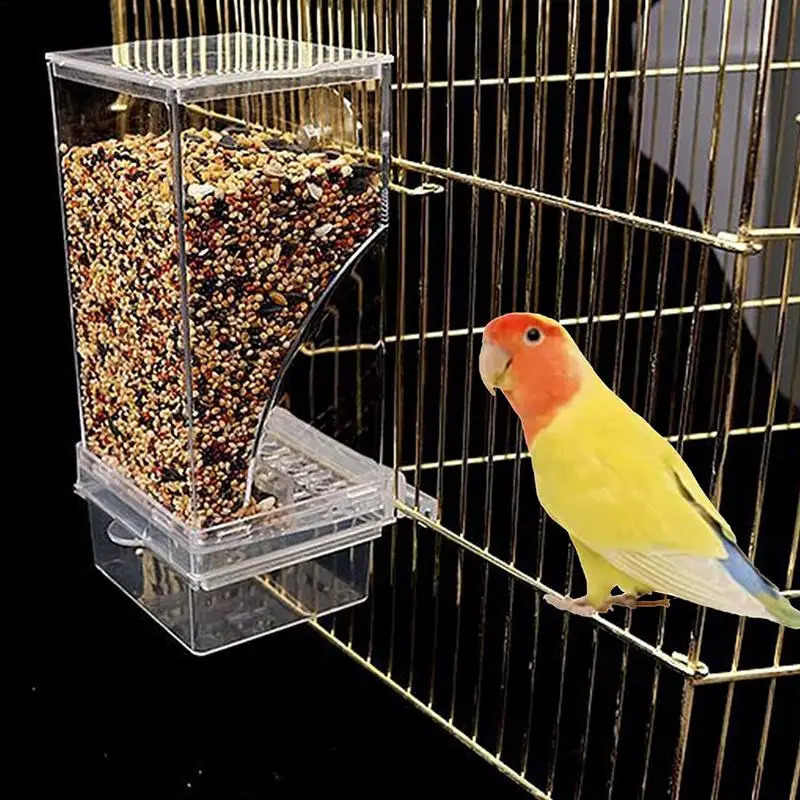 Automatic Parrot Feeder Drinker No messy Bird Feeders Acrylic Seed Food Container Cage Accessories For Small Medium Parakeets 250320