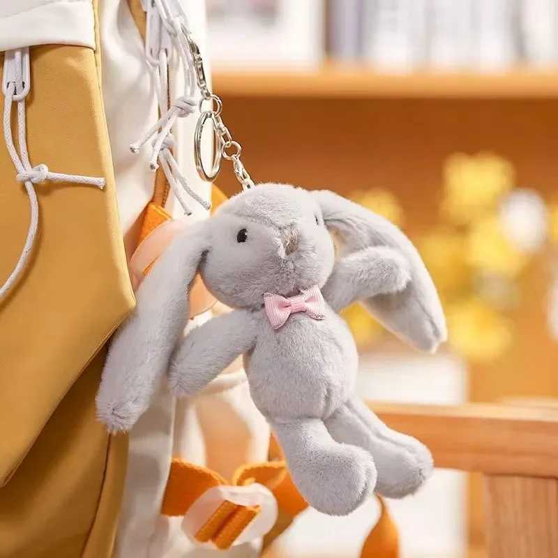 1 piece of fashionable rabbit plush keychain toy with long ears rabbit plush doll pendant Kawaii soft keychain bag doll pendant birthday giftXJ250319