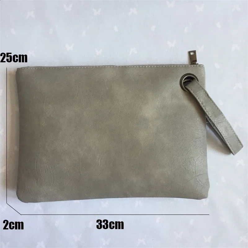 Fashion Solid Womens Clutch Bag Leather Envelope Handbag 250317