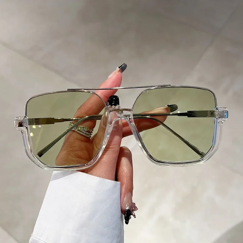 Vintage Oversized Sunglasses Fashion Men Women Square Shades Eyewear Trendy Ins UV400 Sun Glasses 250320