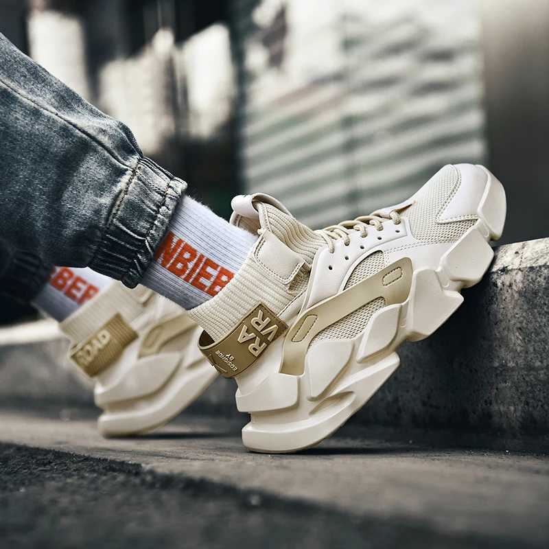Basketball Shoes Men Design Thick Soles Jogging Fitness Breathable Outdoor Sport Shoes Men Sneakers Size 2 Height IncreasingW250320