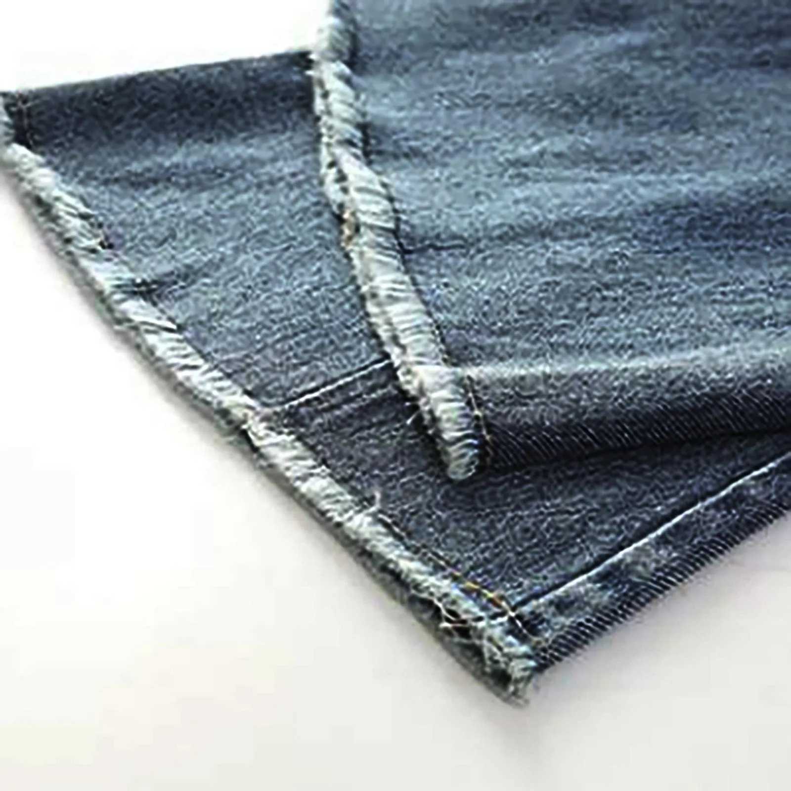 Big girl knitted girl flash jeans hem star print bell bottom retro jeans denim jeans solid color jeansT250326