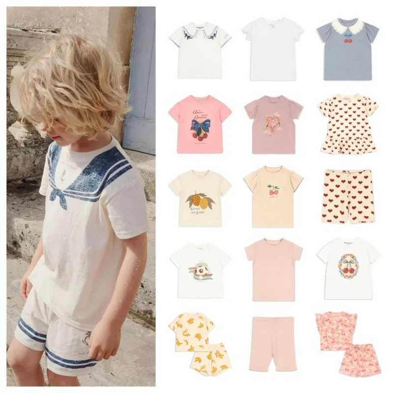 OUYANG IVAN Children Sets25KS Summer Short Sleeve T-shirt Kindergarten Set Boys Shorts Shirt Girls Casual Top and Shorts SuitT250320