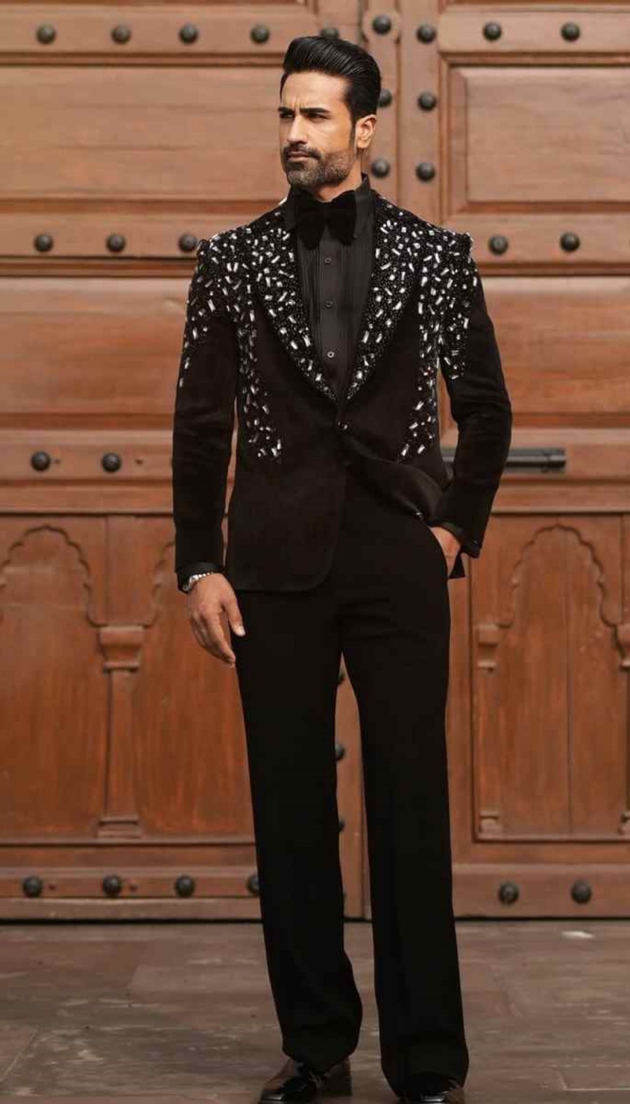 Luxury Groom Wedding Wear Big Diamonds Beads Party Birthday Mens Pants Suits 2 Pieces Customized