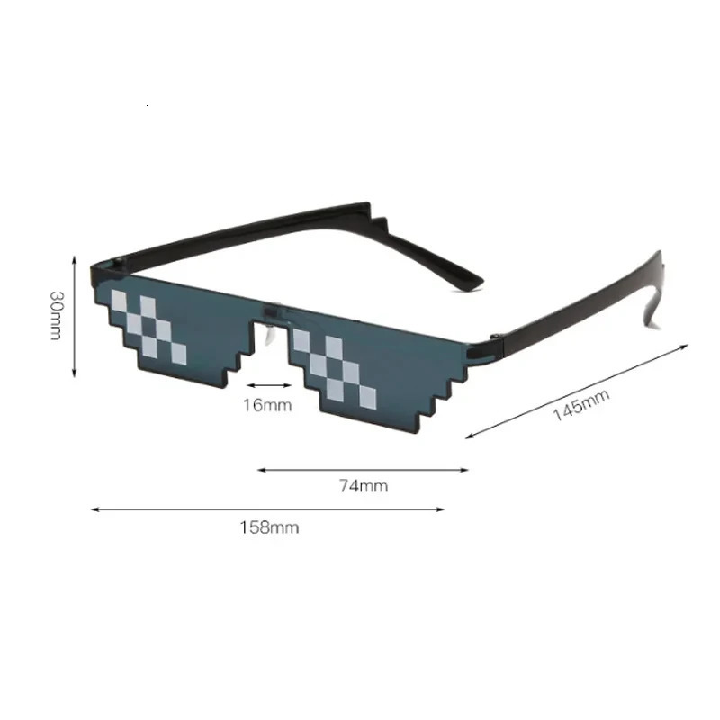 Mosaic Sunglasses For Mens Womens Pixel Black Retro Gamer Robot Sunglasses Cool Party Vintage Shades Eyewear 250320