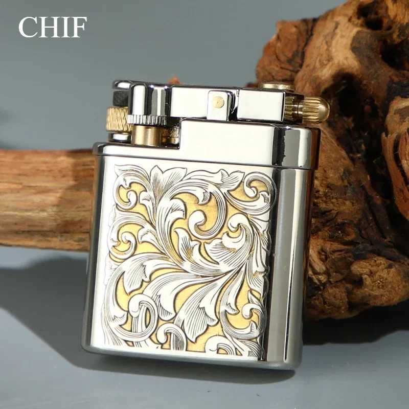 Chief Brass Lighter Creative Slide Ignition Metal Gasoline Lighter Refuelable Vintage ic Lighter Smoke AccesoiresC250320