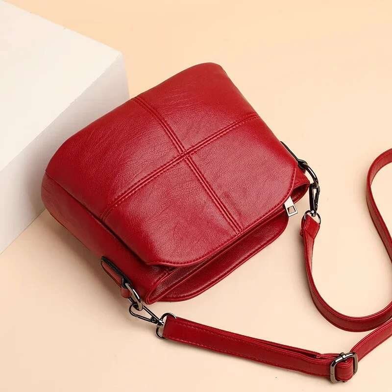 Women's Retro Design Crossbody Bag Trend Quality PU Leather Bucket Shoulder Bags Small Handbags For Women