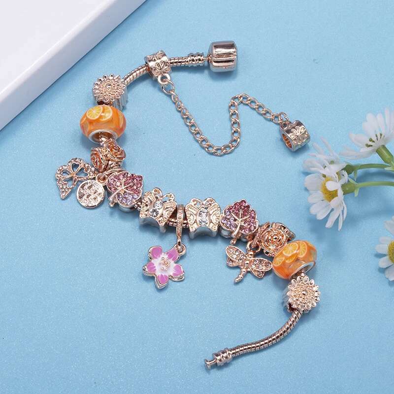 Summer New Arrival Charm Bracelets Fits Crystal Flower Beads Bracelet Bangles For Women Men Kids Bijoux Pulseras Jewelry Gift
