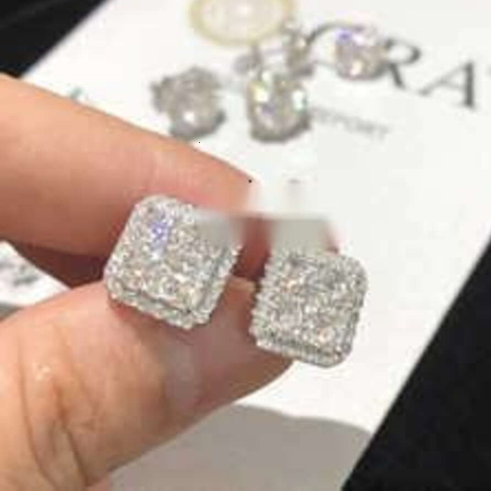 Custom Fashion Finey Jewelry Sterg Sier Earrings Ice Out Vvs Moissanite Dia Earring for Woman
